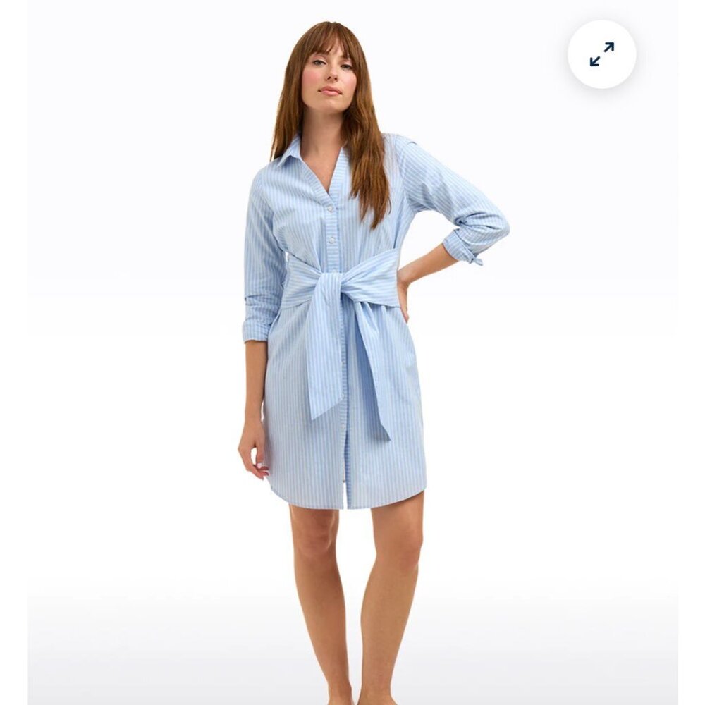 Draper James Striped Button-Down Shirt Dress